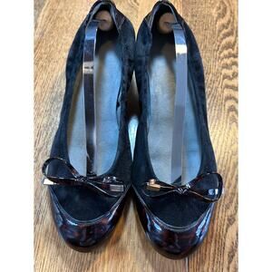 Stuart Weitzman Tippance Ballet Pump Black Suede Tortise Retail $350 Sz 10?